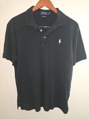 Polo by Ralph Lauren Black Short-Sleeve Polo with White Logo